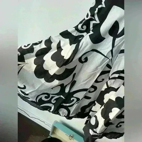 Y2K Costa Blanca Euro Summer Cotton Floral Black White Fairy Core Girl Dress XS - Picture 5 of 15